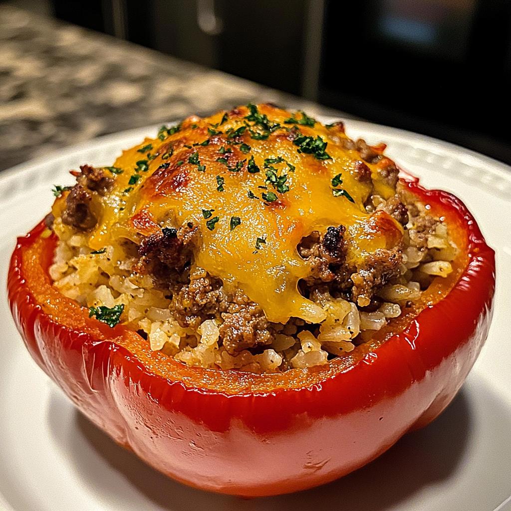 Stuffed Bell Peppers with Ground Beef