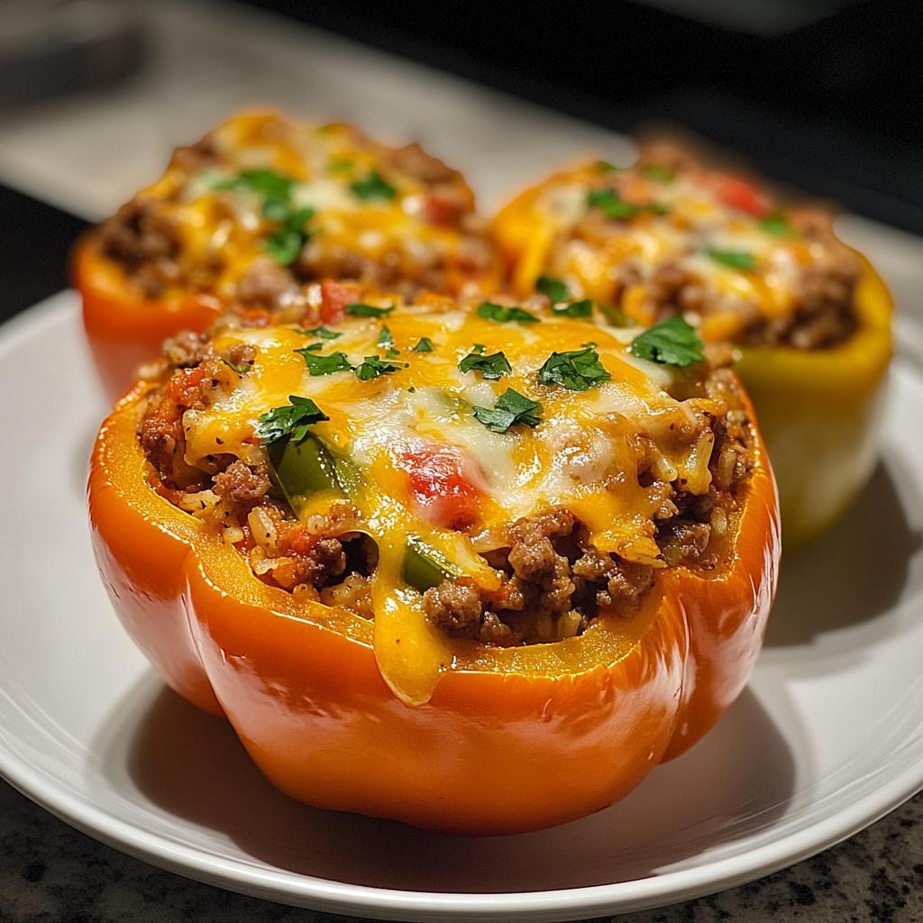 Stuffed Bell Peppers with Ground Turkey