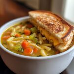 chicken noodle soup and grilled cheese
