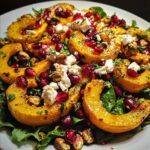 delicata squash salad with pomegranate cranberries pistachios and feta recipe
