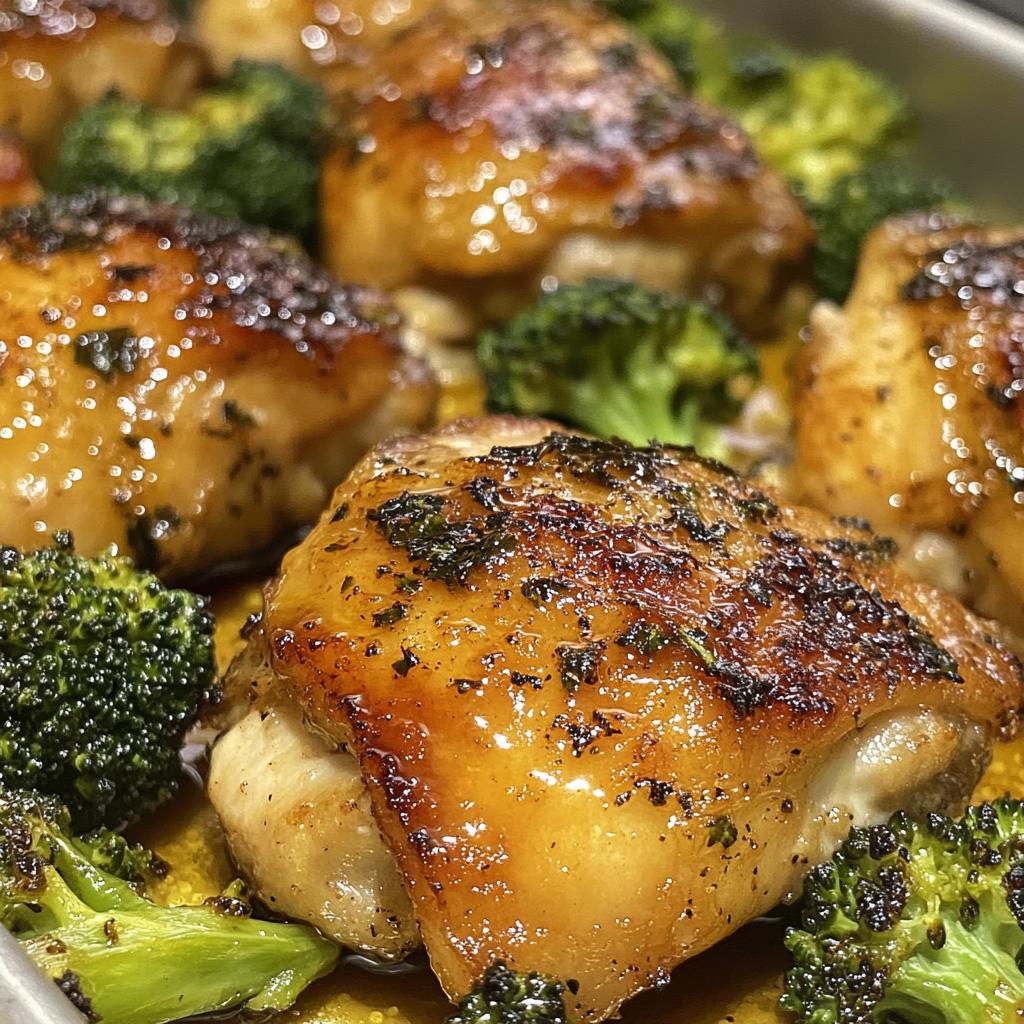 sheet pan chicken thighs with broccoli and honey mustard sauce recipe