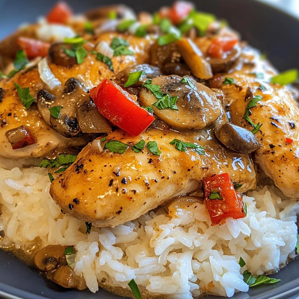 smothered chicken and rice