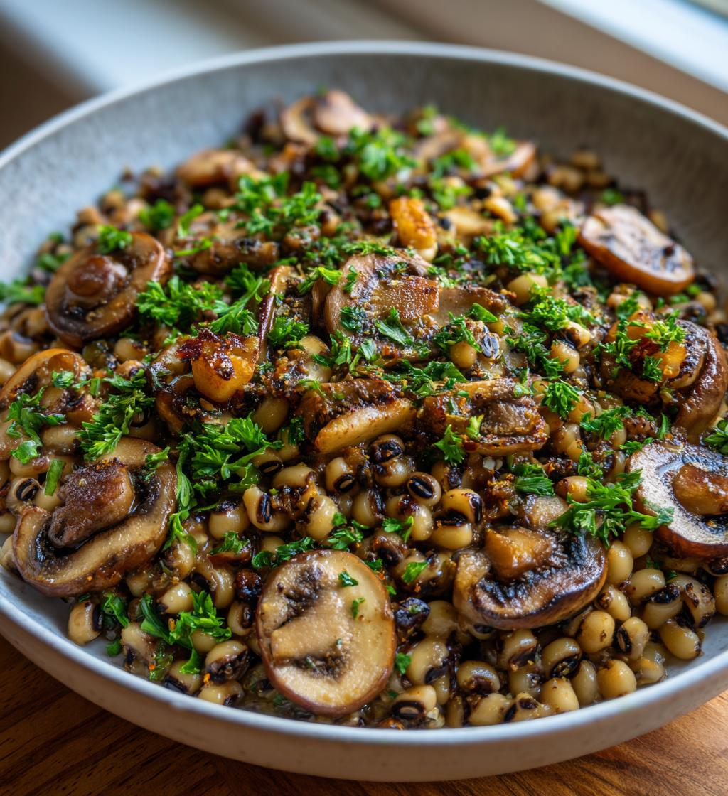 black eyed peas and mushrooms recipe