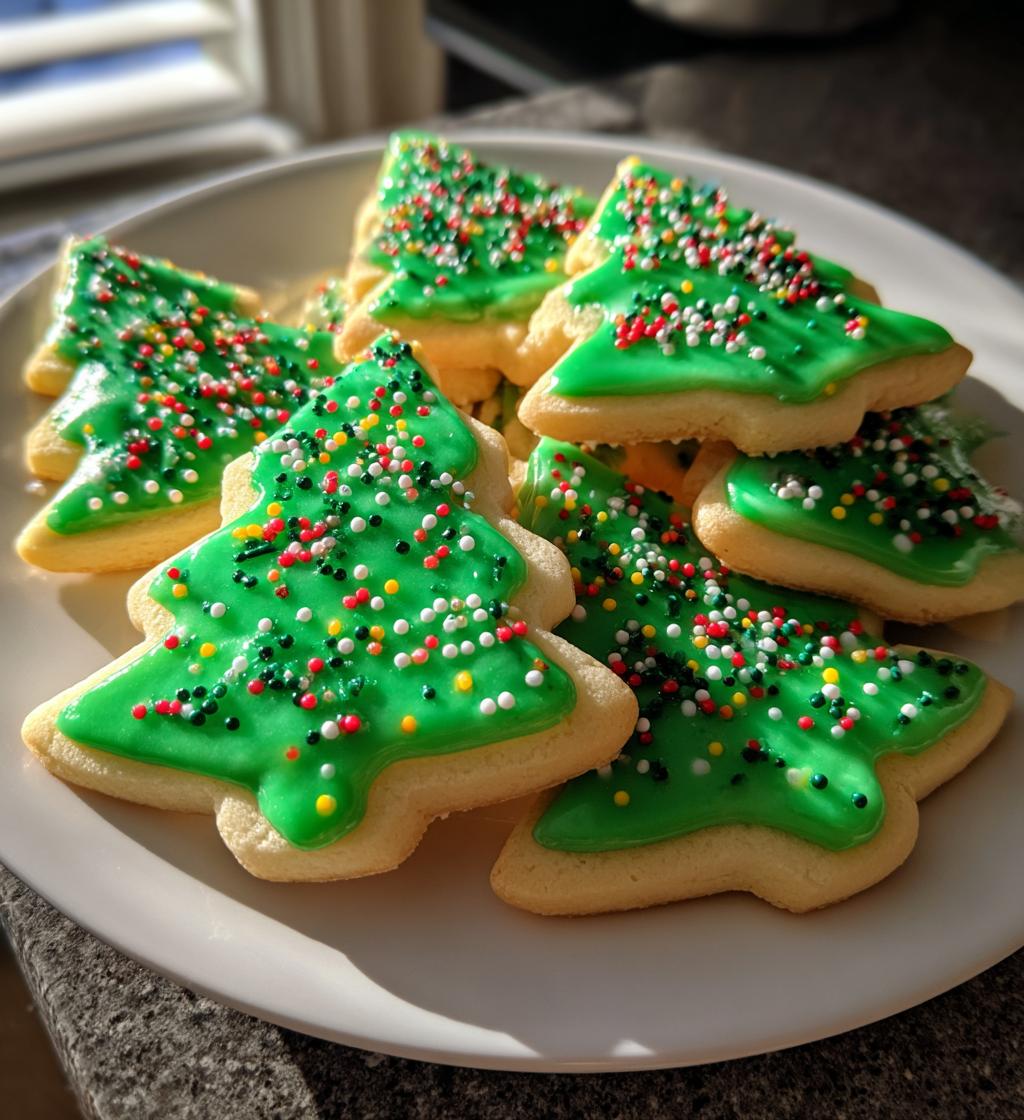 christmas tree sugar cookies